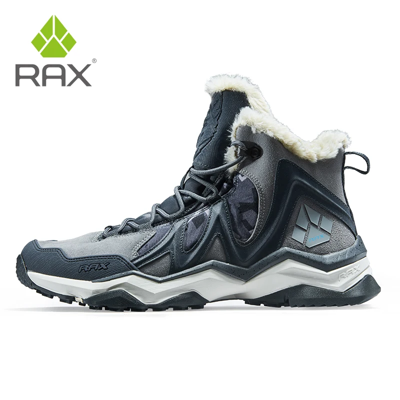RAX Waterproof Hiking Shoes Men Winter Outdoor Sneakers for Men Snow Boots Plush Mountain Snowboots Outdoor Tourism Jogging Shoe - Image 2