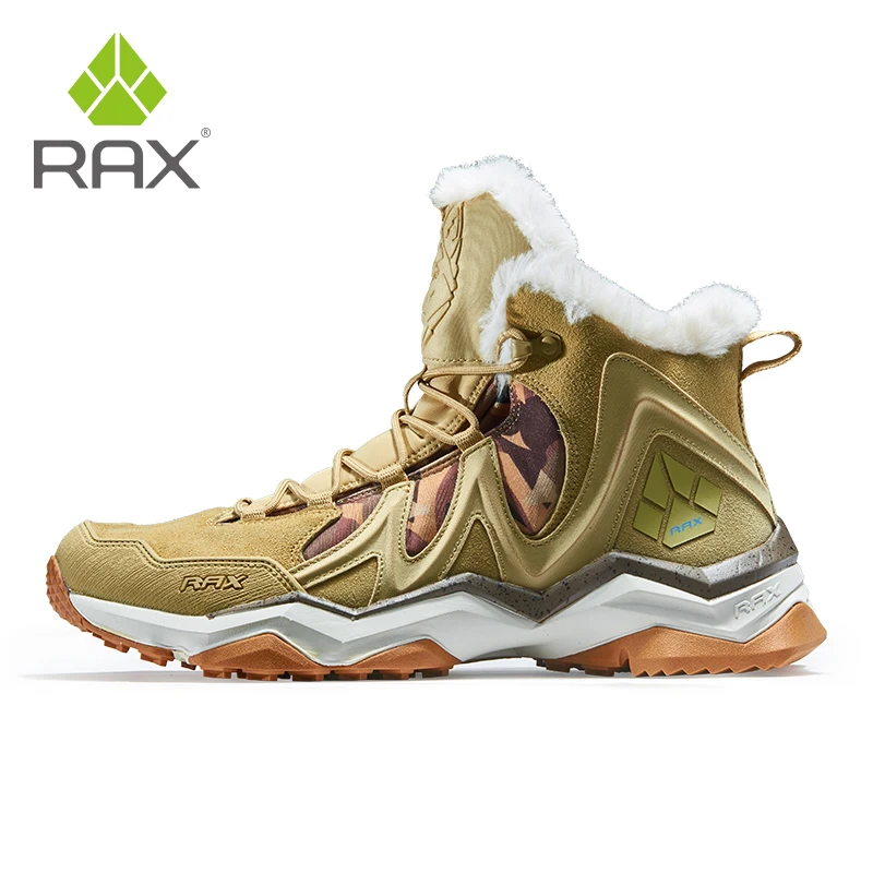 RAX Waterproof Hiking Shoes Men Winter Outdoor Sneakers for Men Snow Boots Plush Mountain Snowboots Outdoor Tourism Jogging Shoe - Image 3
